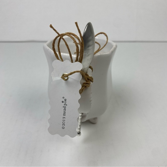Mud Pie Tea Coffee Mug White Steep Right Up Spoon Ceramic New in Box Giftware - Picture 6 of 7